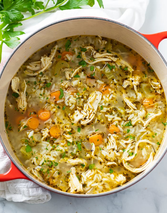 Cozy Chicken & Rice Soup: Stovetop, Crock Pot, & Freezer Ready